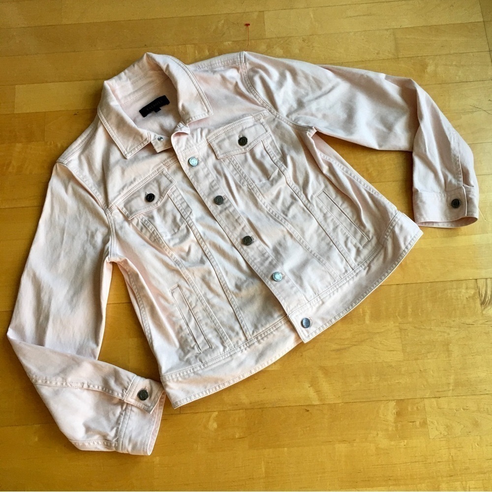 Talbots Jean Jacket, Cotton, Lightweight, Pastel Pink, Size L - Picture 15 of 17